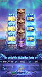 Totem Wonders · Tampilan formasi gulungan 3-4-3 dengan indikator Wild menyala.
